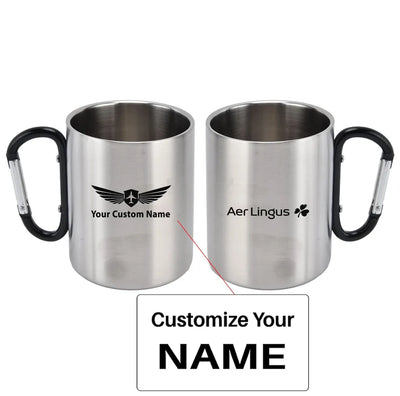 Aer Lingus Airlines aviation design on outdoor mug, durable insulated construction.