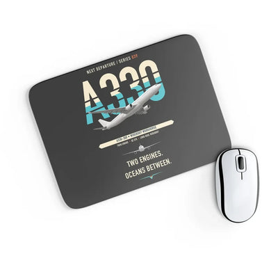 Airbus A330-300 design on black rectangle mouse pad