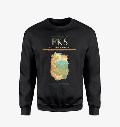 Fukushima Airport (FKS) design on black sweatshirt