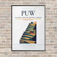 Thumbnail for Pullman–Moscow Regional Airport PUW vertical canvas print - framed - white background