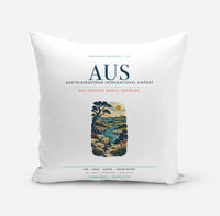 Thumbnail for Austin-Bergstrom International Airport (AUS) design on white pillow