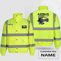 Thumbnail for Airbus A350 & Trent XWB Engine aviation design printed on insulated shell with high-visibility reflective panels reflective w.