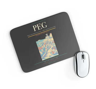 Perugia San Francesco d'Assisi – Umbria International Airport (PEG) design on black rectangle mouse pad