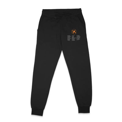 Aviation Alphabet 2 aviation design on soft cotton blend sweatpants.