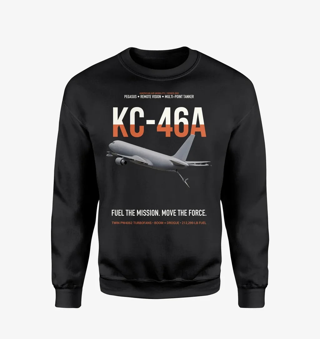 KC-46A PEGASUS design on black sweatshirt
