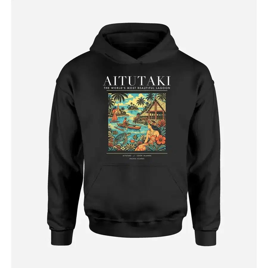 AITUTAKI - Poster - Premium Hoodie - Black