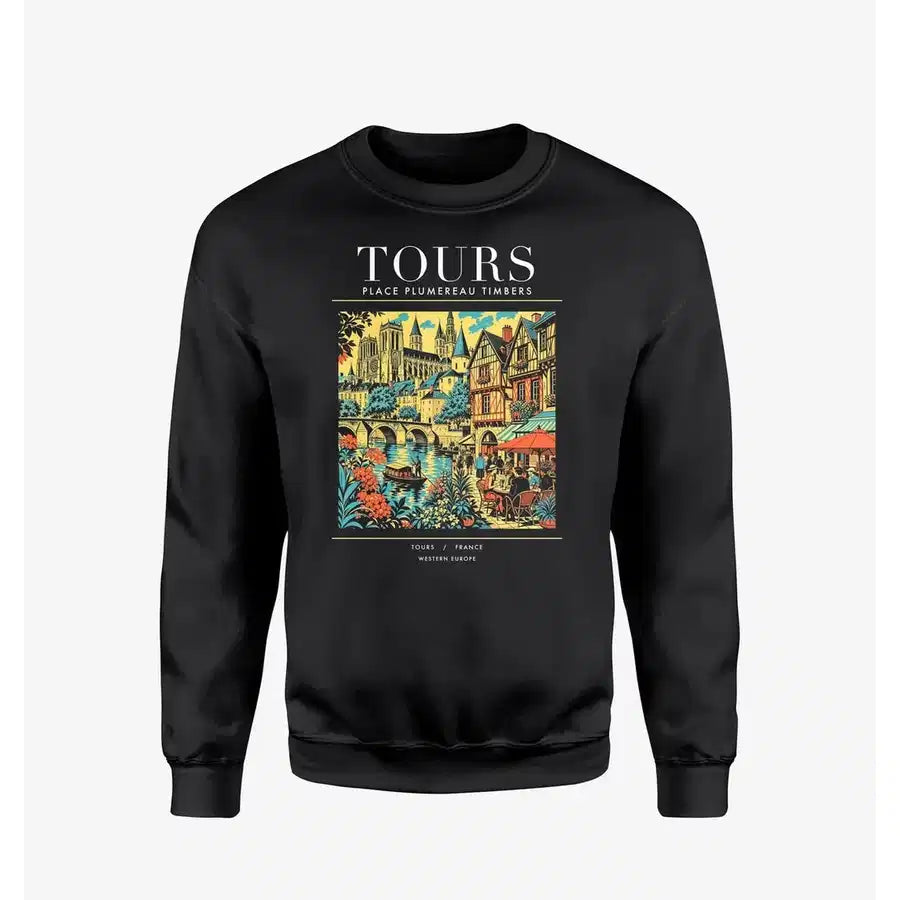 TOURS - Poster - Sweatshirt - Black
