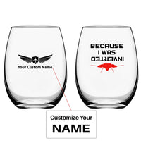Thumbnail for Because I was Inverted Water & Drink aviation design on water glass, crystal-clear premium glassware.