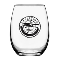 Thumbnail for Aviation Lovers Water & Drink aviation design on water glass, crystal-clear premium glassware.