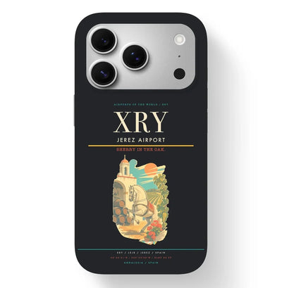 Jerez Airport (XRY) design on black iPhone 17 Pro MagSafe case