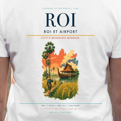 Roi Et Airport (ROI) double-side t-shirt design close-up cover