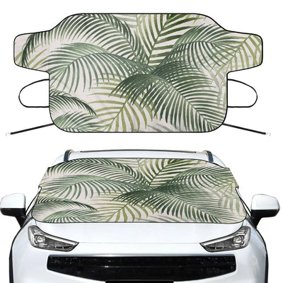 Palm Leaf & Summer Car aviation design on car windshield cover.