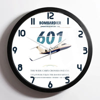 Thumbnail for Bombardier Challenger 601 design on white framed wall clock