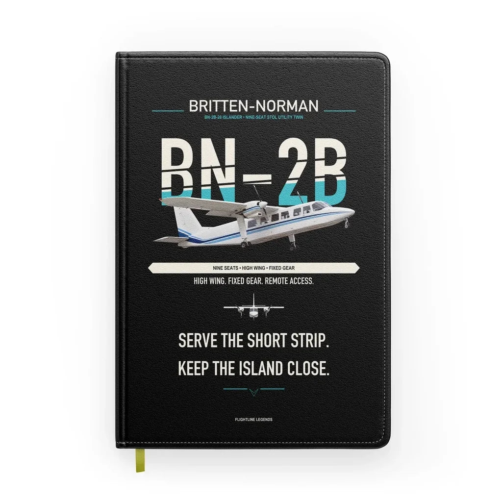Britten-Norman BN-2B-26 Islander design on black notebook