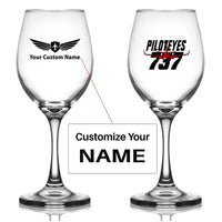 Thumbnail for Customisable Amazing Piloteyes737 Wine Glass
