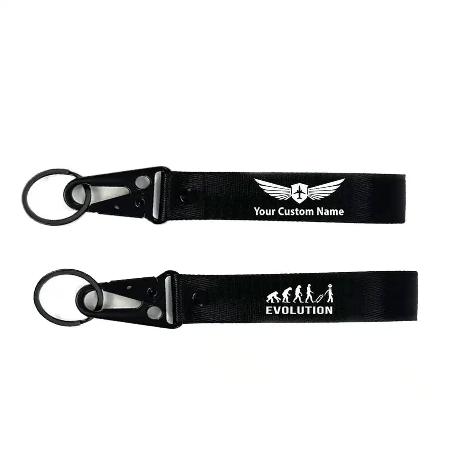 Pilot Evolution aviation hawk-shaped key chain, durable metal alloy.