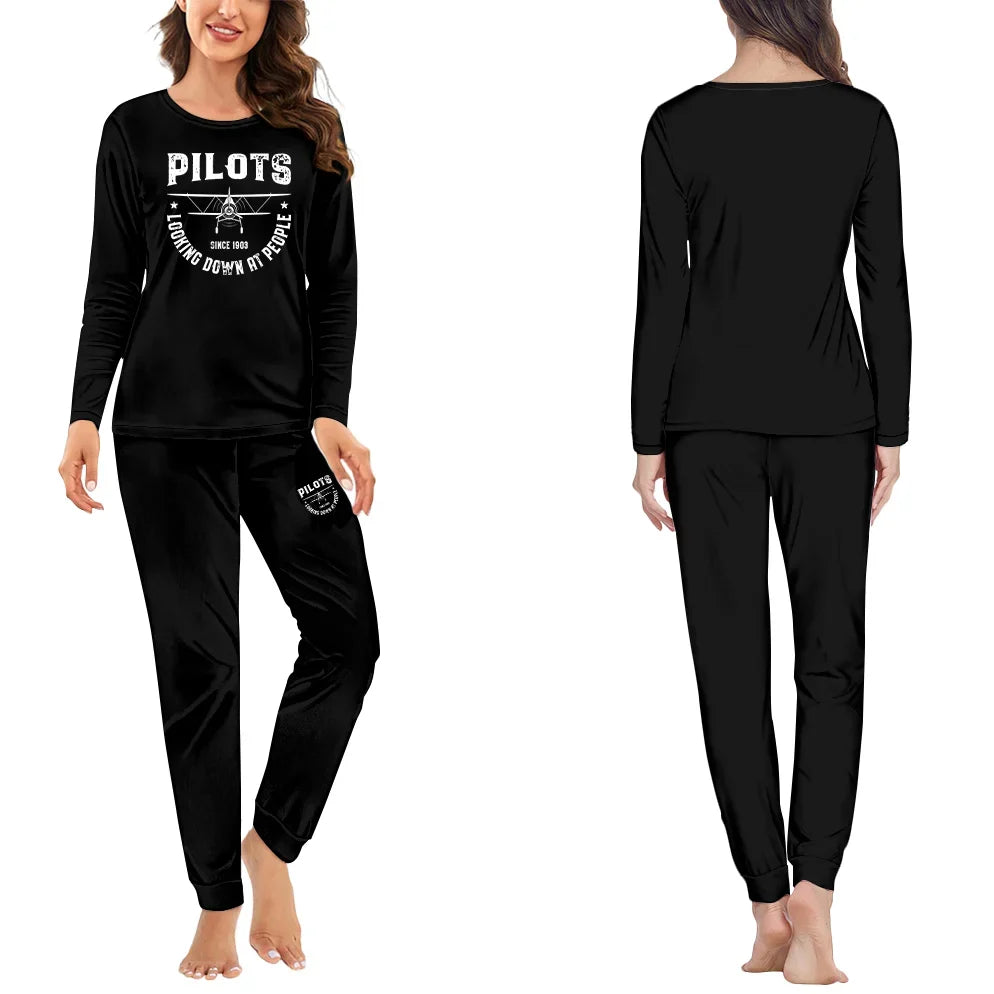 Pilots Looking Down at People Since 1903 women pajamas - Black