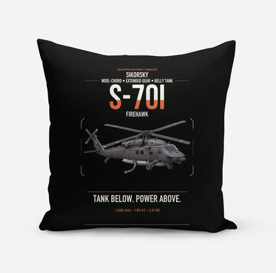 Sikorsky S-70i FIREHAWK design on black pillow