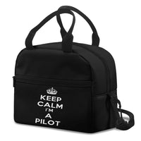 Thumbnail for Keep Calm I'm a aviation design lunch bag, insulated polyester construction.