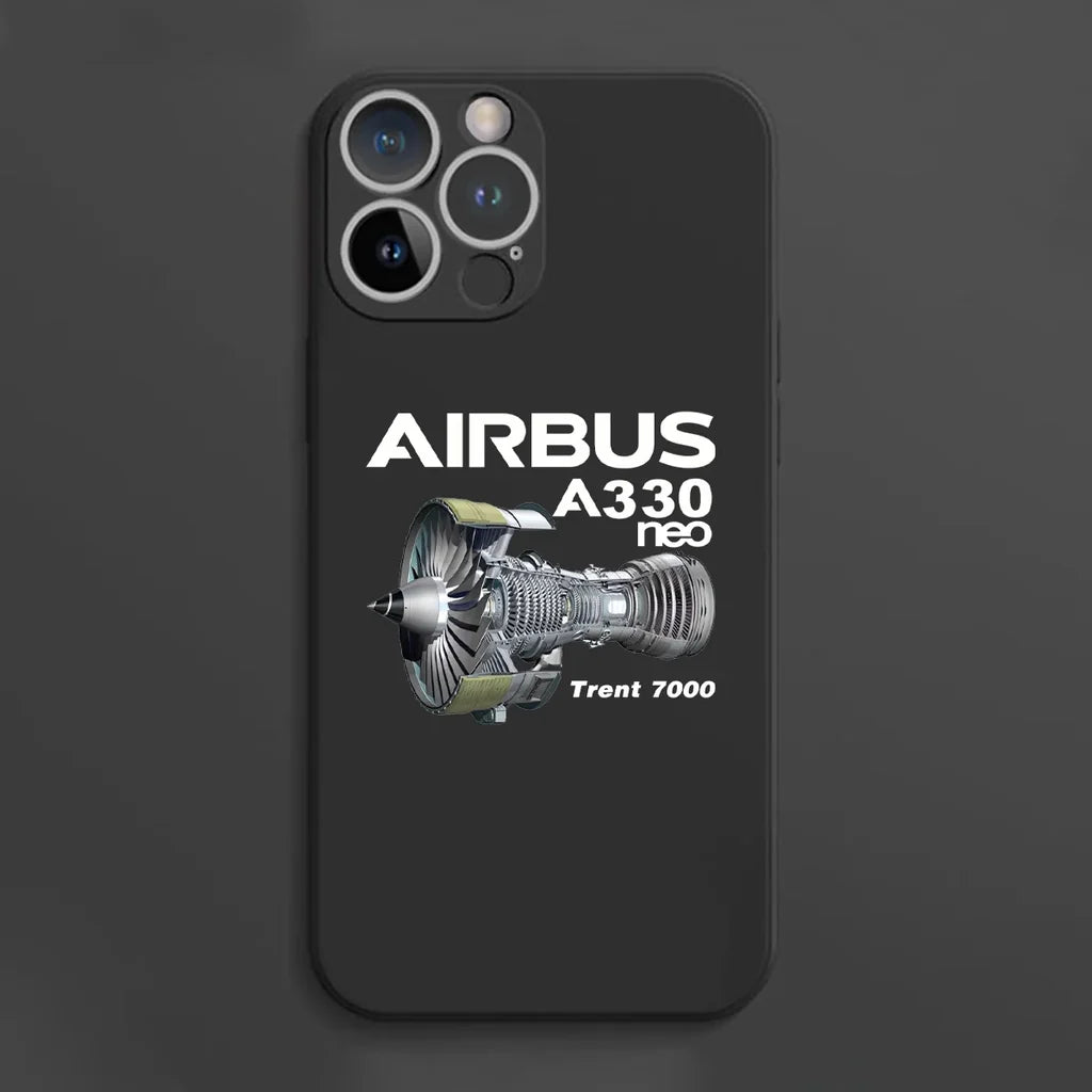 Airbus A330neo & Trent 7000 aviation design on soft silicone iPhone case for iPhone.