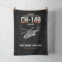 Thumbnail for Leonardo CH-149 Cormorant design on black towel