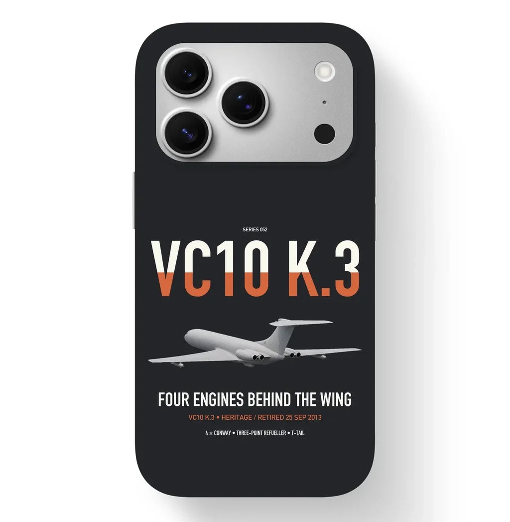 Vickers VC10 K.3 design on black magsafe iphone case, for iPhone 17 Pro