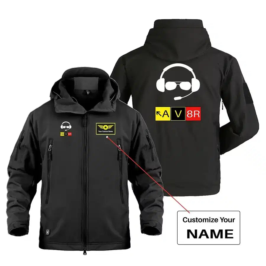AV8R 2 Military Jackets (Customizable) aviation design printed on heavy cotton shell with field-style pockets military jacket.