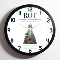 Thumbnail for Rotorua Regional Airport (ROT) design on white framed wall clock