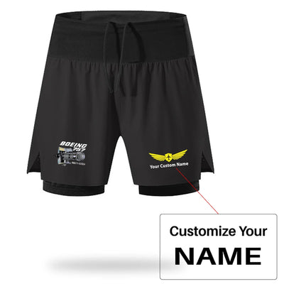Boeing 757 & Rolls Royce Engine (RB211) aviation design on quick-dry polyester quick-dry fitness shorts.