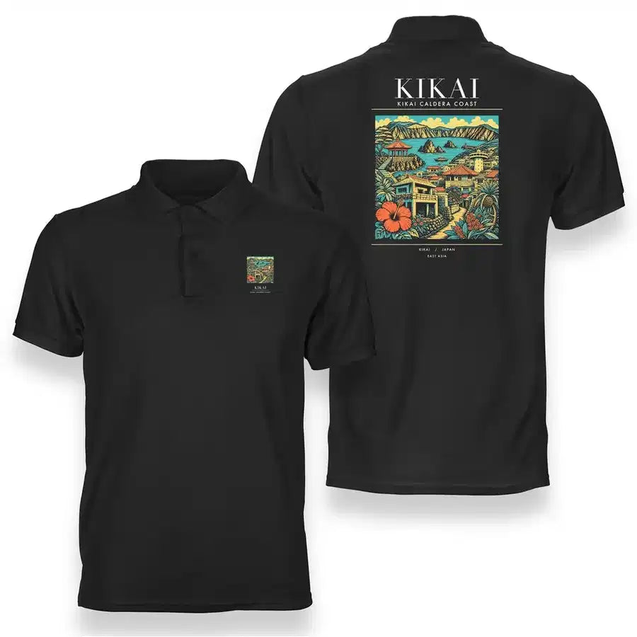KIKAI - Poster - Double-Side Polo - Black
