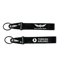 Thumbnail for Turkish Airlines aviation hawk-shaped key chain, durable metal alloy.