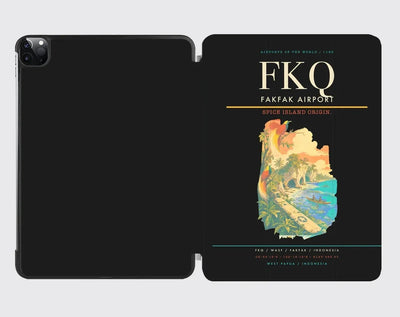 Fakfak Airport (FKQ) design on black ipad tablet case