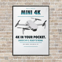 Thumbnail for DJI Mini 4K vertical canvas print - framed - white background