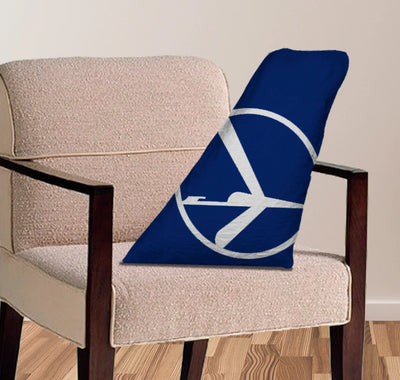 LOT Polish Airlines aviation design on soft polyester filling aircraft tail pillow.
