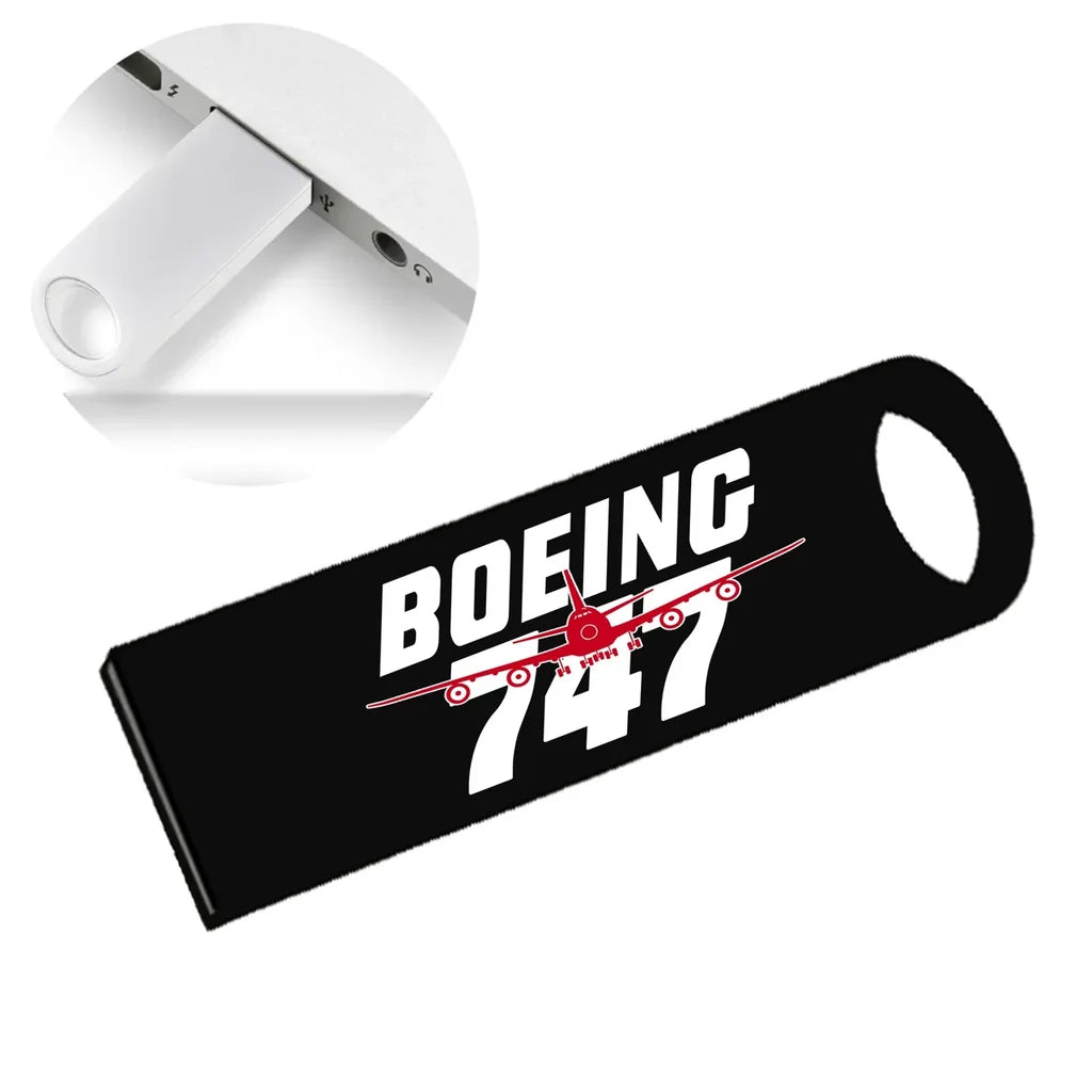 Amazing Boeing 747 aviation design on durable waterproof casing waterproof USB device.