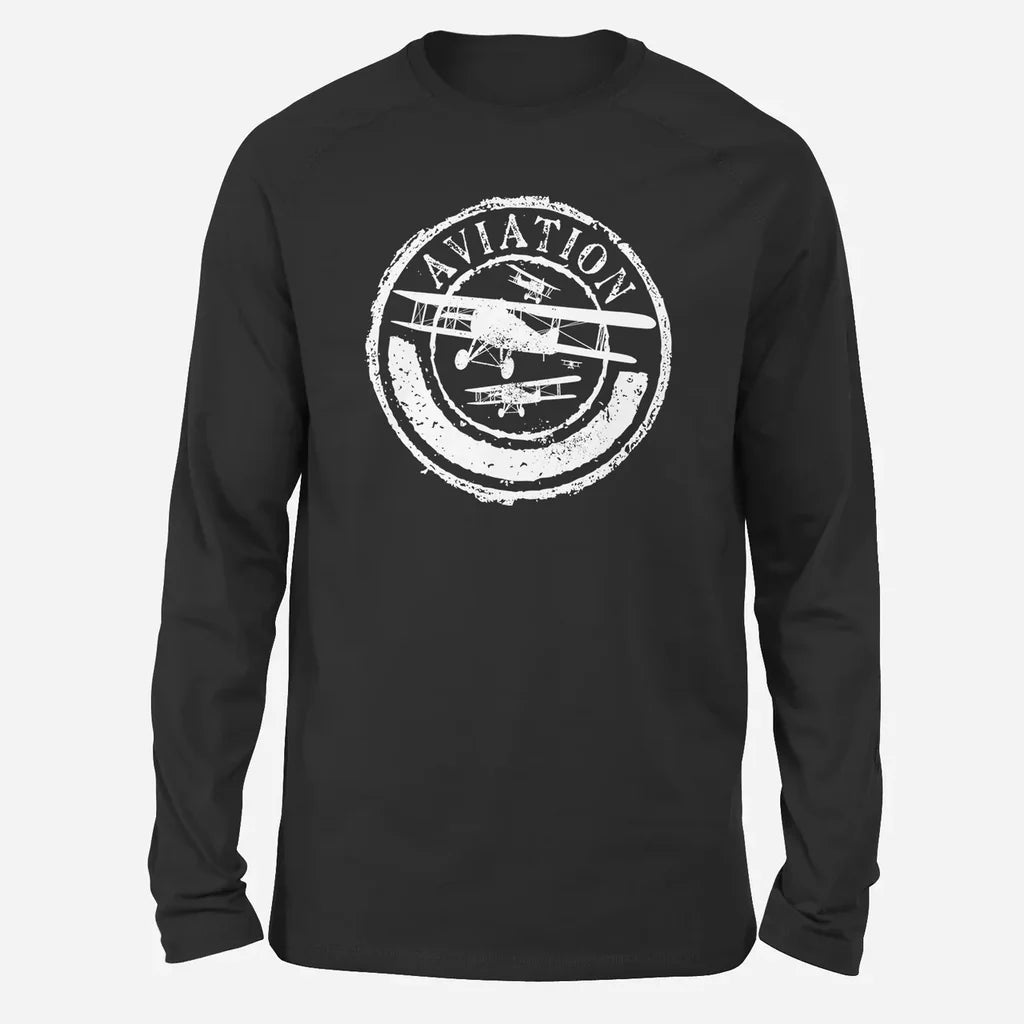 Aviation Lovers Long-Sleeve aviation design printed on soft cotton long-sleeve T-shirt.