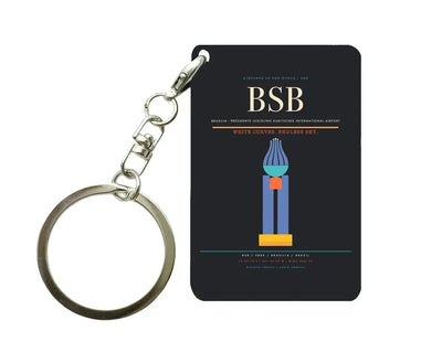 Brasilia - Presidente Juscelino Kubitschek International Airport BSB Key Chain design on black key chain