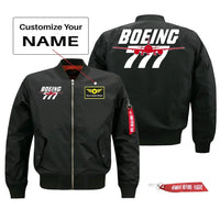 Thumbnail for Amazing Boeing 777 Pilot Jackets (Customizable) aviation design printed on comfortable shell with classic fit designed jacket.