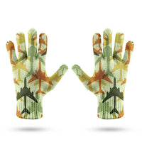 Thumbnail for Seamless Colourful Airplanes aviation design on soft knit fabric gloves.