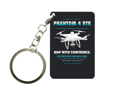 DJI Phantom 4 RTK Key Chain design on black key chain