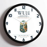 Thumbnail for Wuhan Tianhe International Airport (WUH) design on white framed wall clock