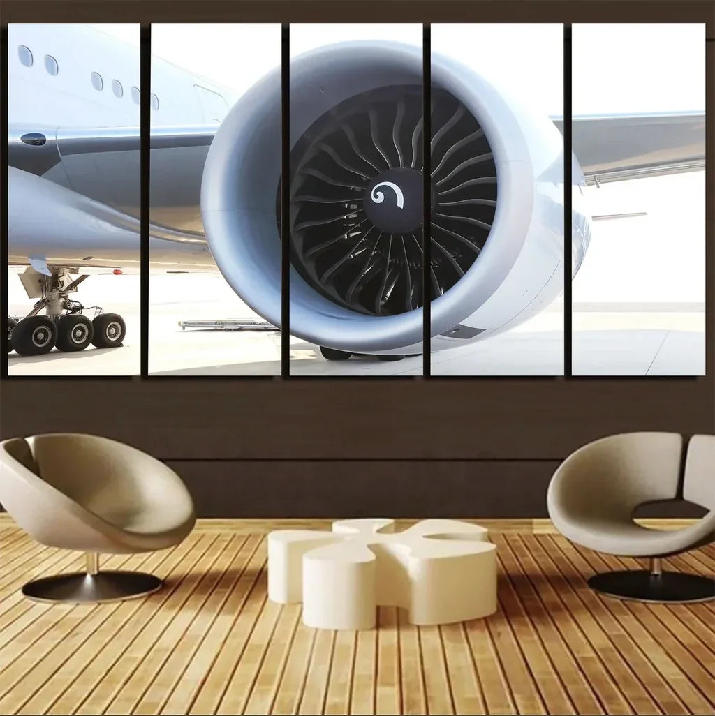 Close Up to Boeing 777 Engine canvas - 5 Pieces