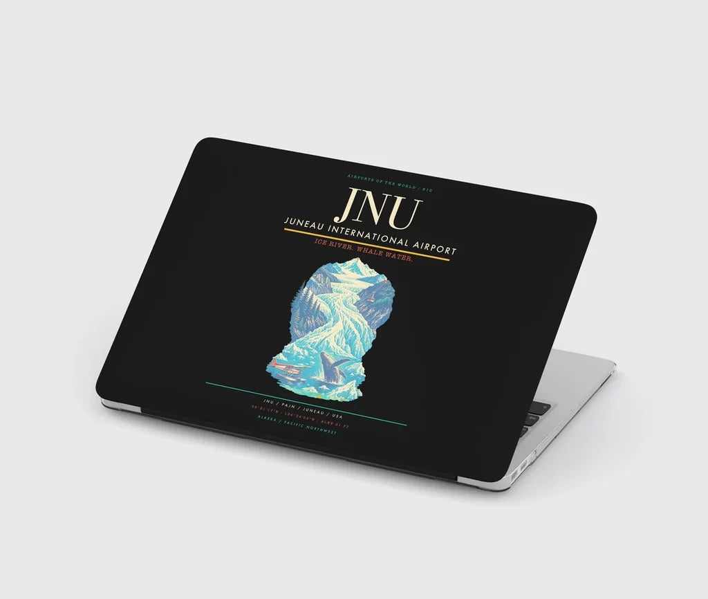 Juneau International Airport (JNU) design on black MacBook case