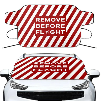 Special Edition Remove Before Flight Car aviation design on car windshield cover.