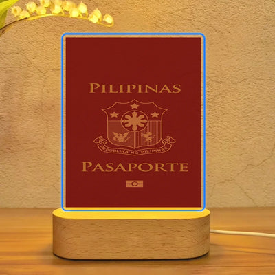 Philippines Passport aviation themed night lamp, premium acrylic with LED.