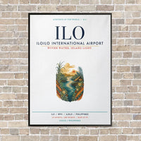 Thumbnail for Iloilo International Airport ILO vertical canvas print - framed - white background
