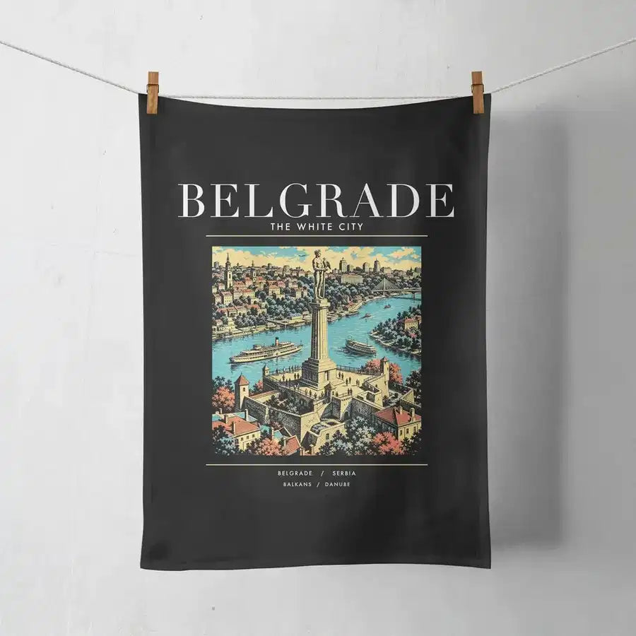 BELGRADE - Poster - Towel - Black