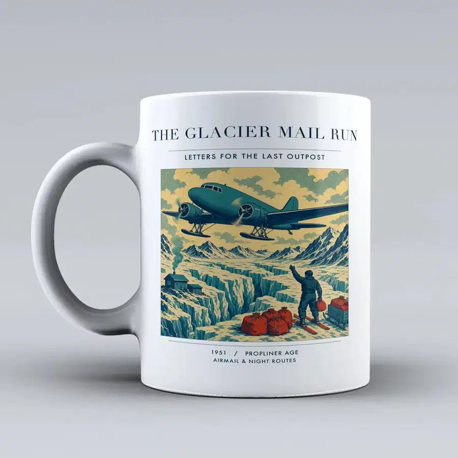 VINTAGE G4153 - The Glacier Mail Run - Ceramic Mug design on white