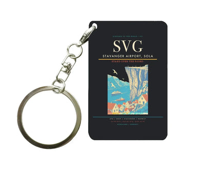 Stavanger Airport, Sola (SVG) design on black key chain