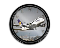 Thumbnail for Departing Lufthansa's A380 aviation themed wall clock, premium wood and metal.